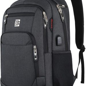 Laptop Backpack,Business Travel Anti Theft Slim Durable Laptops Backpack with USB Charging Port,Water Resistant College Computer Bag for Women & Men Fits 15.6 Inch Laptop and Notebook - Black